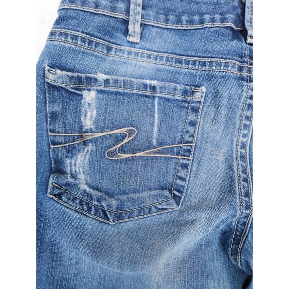 Silver jeans Aiko Women's 34x29 Blue Denim Distressed Holy Bootcut Med-Wash - Picture 6 of 10